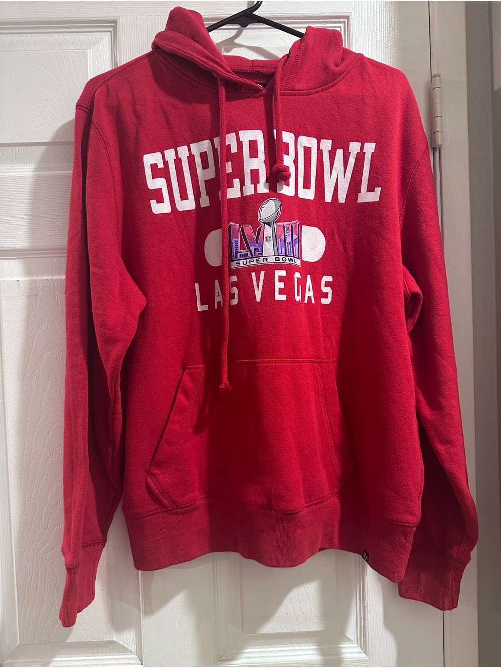 47 Brand Red Super Bowl Las Vegas Crewneck Hoodie